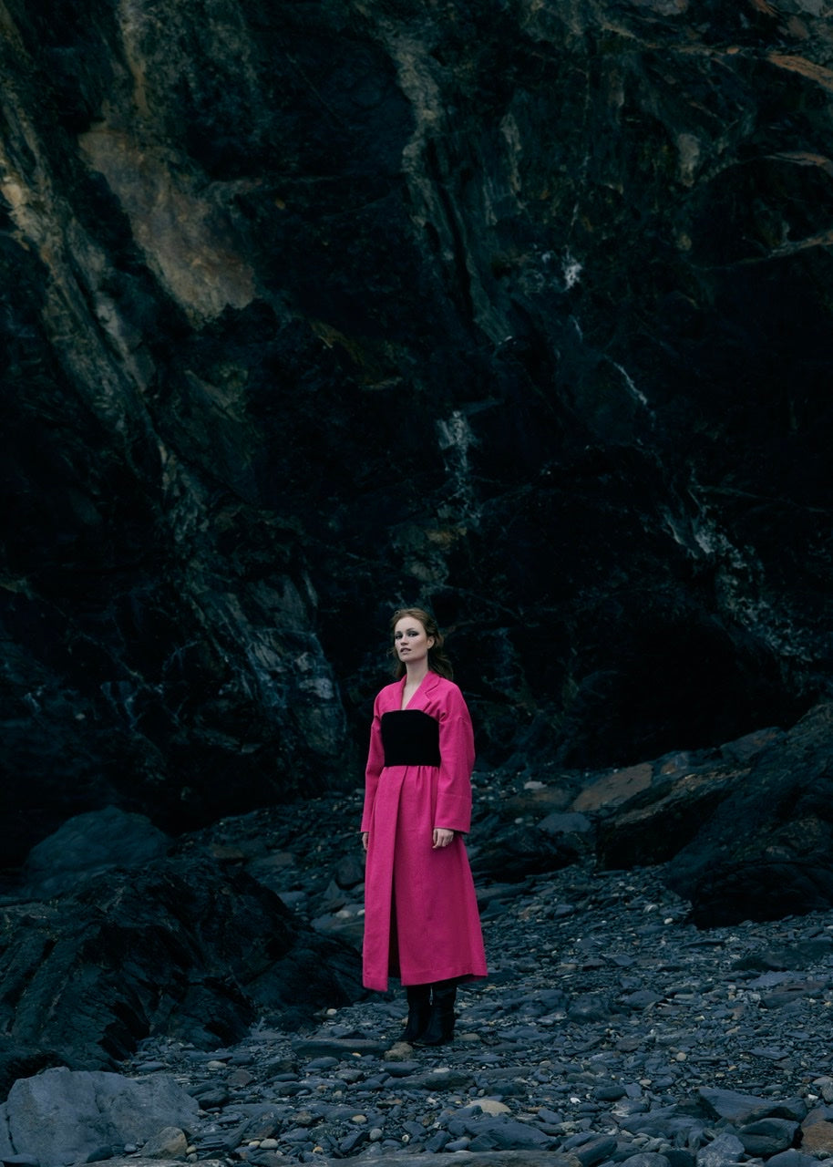 Manteau style tailleur rose