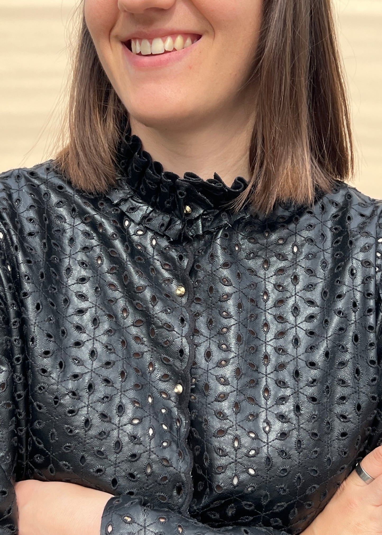 Chemisier en simili cuir
