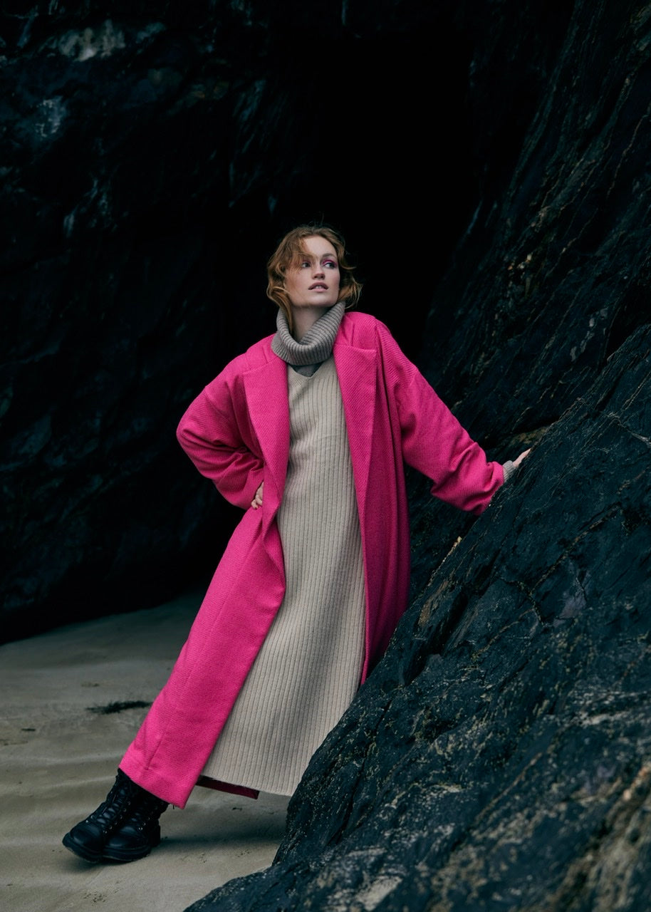 Manteau style tailleur rose