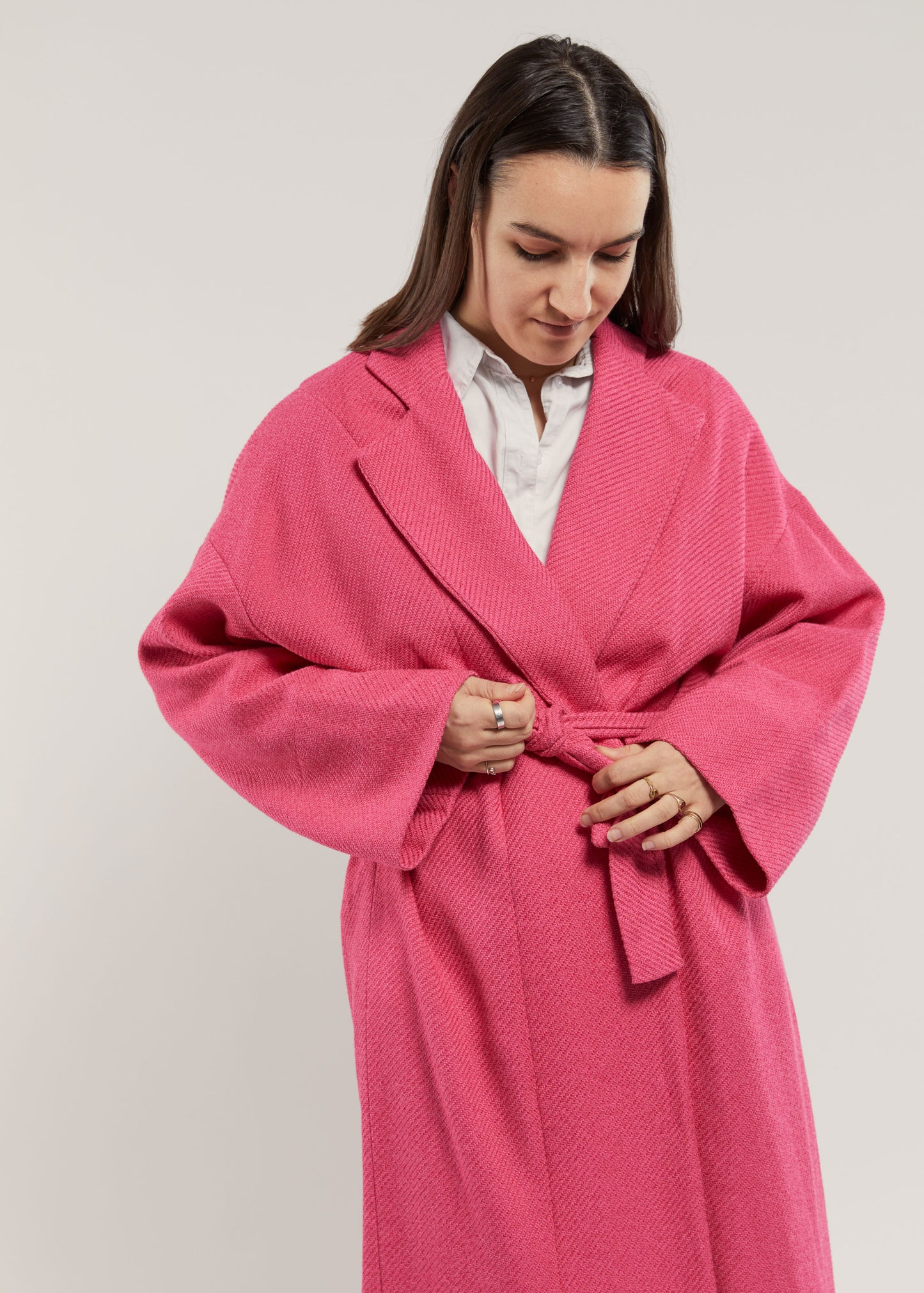 Manteau style tailleur rose